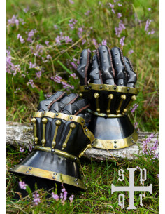 Sanduhr-Handschuhe Mailand Jahr 1370, schwarz... 2