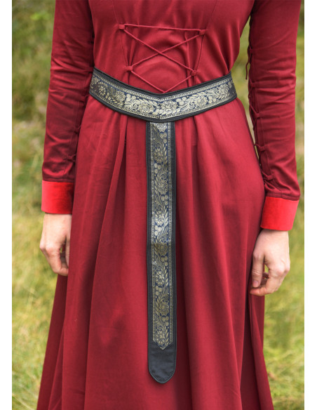 Middelalderbælte dekoreret i Y, sort