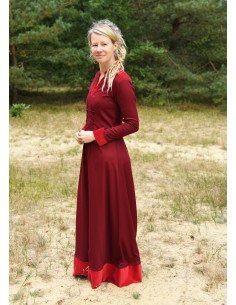 Lang middelalderkjole model Meira, farve rød 2