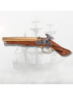 Pistol med to perkusjonsløb pirat X. XVIII, messing