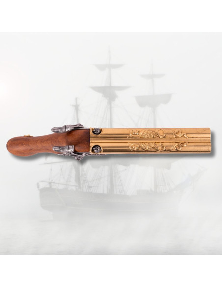Pistol med to perkusjonsløb pirat X....