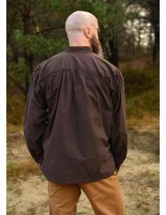 Middeleeuwse shirt van katoen model Ludwig, kleur bruin 2
