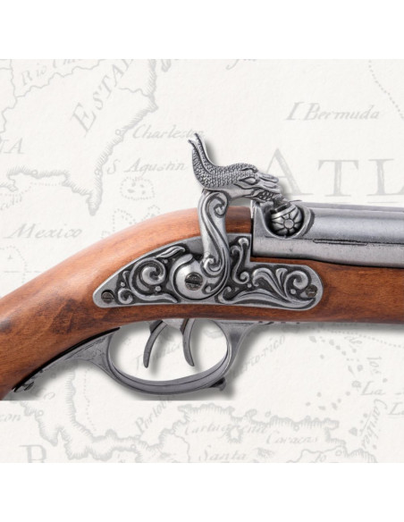 Pistola de dos cañones de percusión...