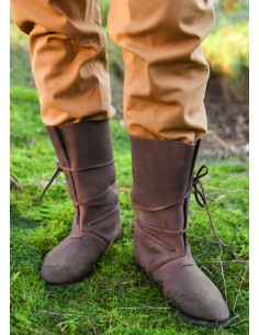 Botas vikingas Oseberg con cordones, marrones (siglo IX)