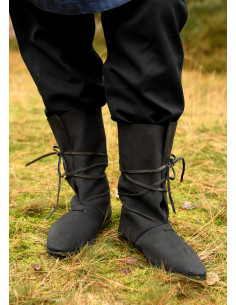 Vikingerschuhe Oseberg mit Schnürsenkeln, schwarz (9....