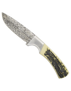 Cuchillo aventura, mango asta y funda para cinturón 2