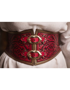 Noble Damen-Corsettgürtel mit Brokat - Rot