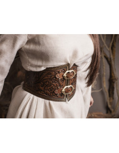 Cinturón Corsé dama Noble con brocados - Marrón