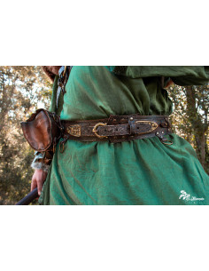 Cinturón medieval ancho Drakkar - marrón oscuro