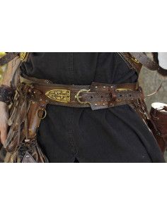 Medievaler breiter Drakkar-Gürtel - dunkelbraun 2