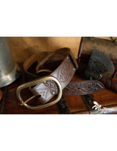 Edel Renaissance Gürtel aus Leder - Braun
