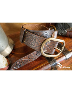 Edel Renaissance Gürtel aus Leder - Braun 2