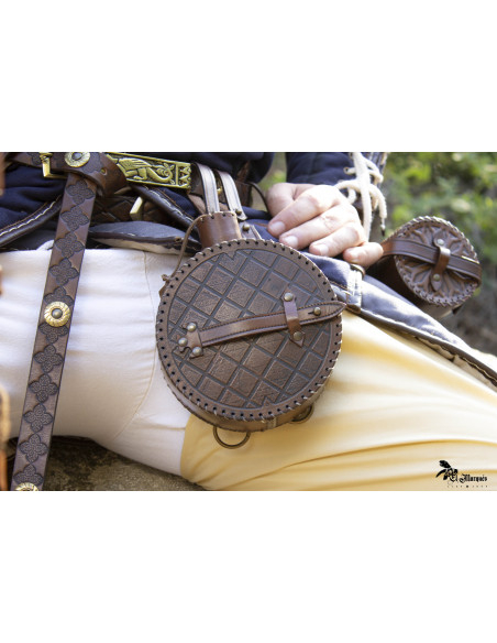 Cantimplora Explorer medieval en cuero