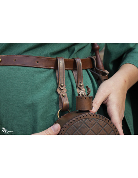 Cantimplora Explorer medieval en cuero