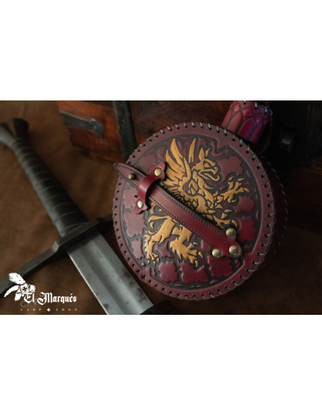 Cantimplora Explorer medieval en cuero