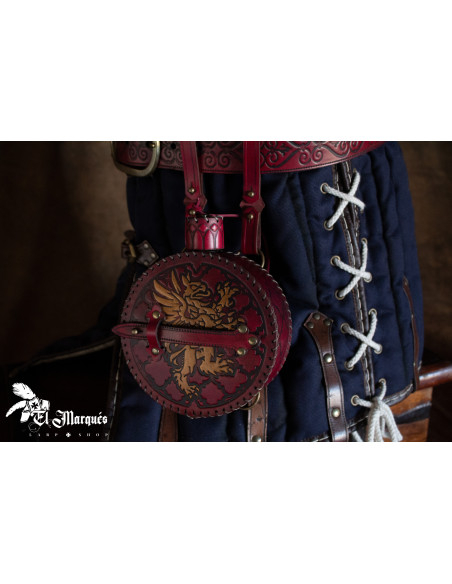 Cantimplora Explorer medieval en cuero