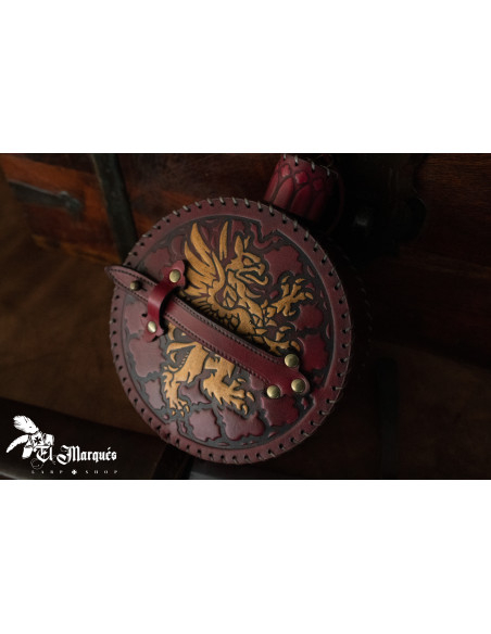 Cantimplora Explorer medieval en cuero