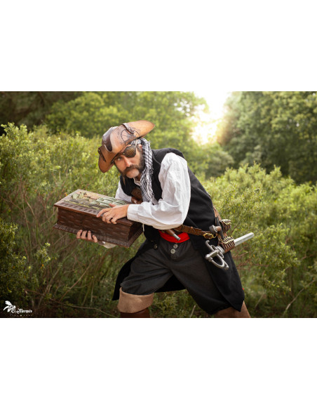 Piratenaugenklappe aus braunem Leder