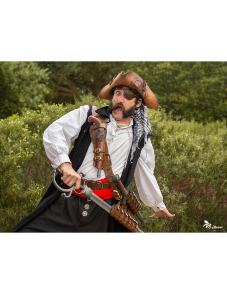 Piraten Ooglap in bruin leer