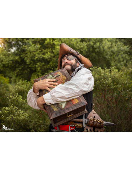 Parche Ocular Pirata en cuero marrón