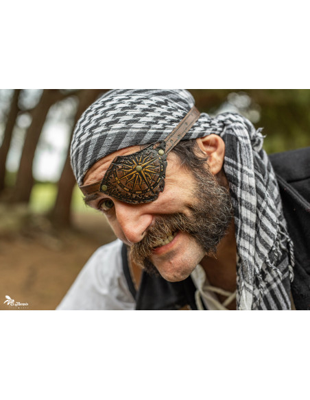 Parche Ocular Pirata en cuero marrón