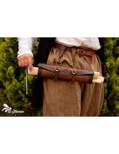 Rollenhalter für den Gürtel aus Leder für LARP