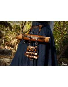 Porta-pergaminos set Alquimista de cinturón para LARP