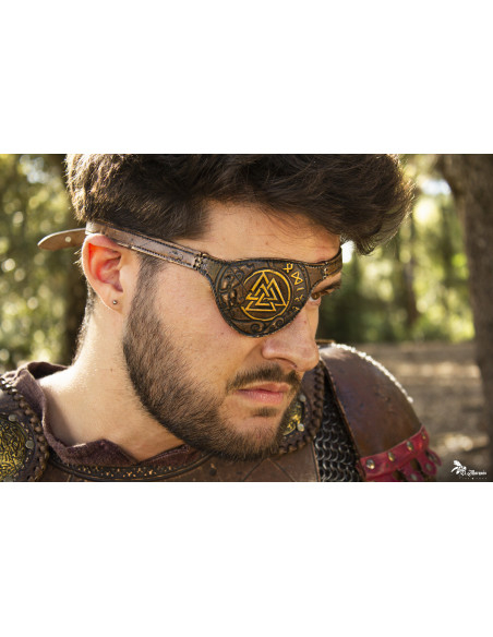 Parche Ocular Vikingo Odín en cuero...