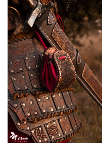 Viking tas type bedel in bruin leer