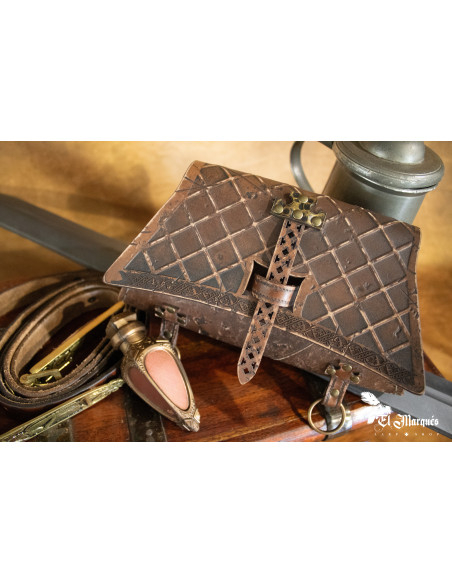 Bolsa Soldado Medieval en auténtica piel
