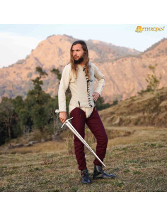 Camisa medieval sin mangas en color crudo 2