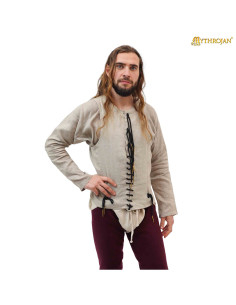 Middeltijdse mouwloze shirt in crèmekleur
