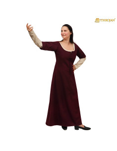 Medievales Kleid für Hofdamen, granatrot, 14.-15....