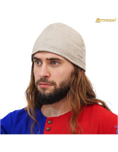 Gepolsterte Kappe für mittelalterliche Helme - Beige