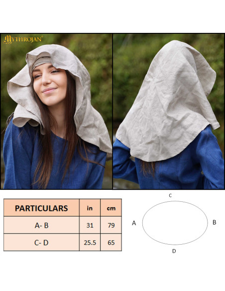 Velo medieval del Peregrino en lino -...