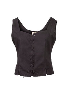 Corpiño medieval mujer Tika en algodón, negro