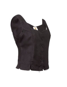 Corpiño medieval mujer Tika en algodón, negro 2