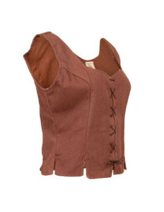 Medievaler Damen-Corsage Tika aus Baumwolle, braun 2