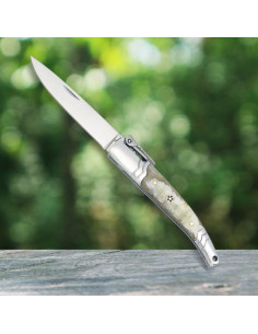 Dekoriertes Hornmesser mit Palanquilla (18,20 cm.)