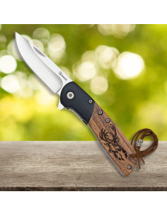 Ciervo Albainox mes, zwart zebra hout (16,20 cm.)