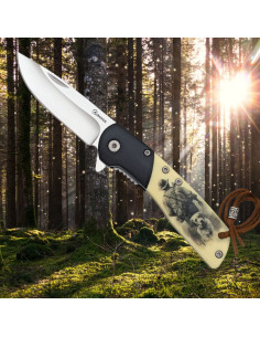 Navaja Cazadores Albainox, schwarzes Holz ABS (16,20 cm.)