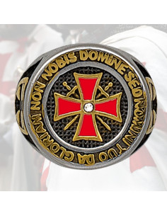 Anillo en acero Sello Caballeros Templarios