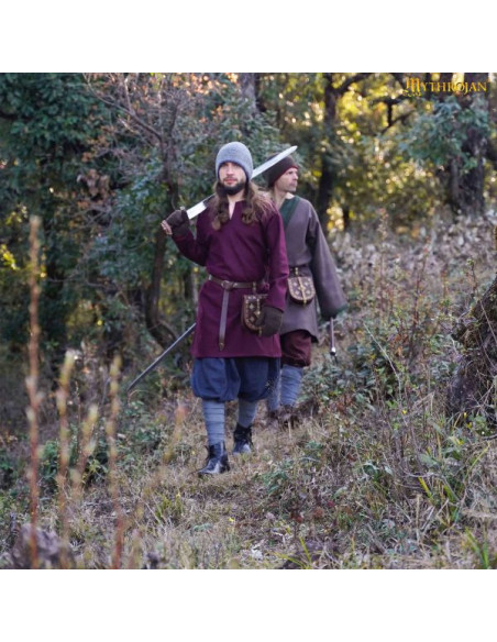 Túnica Vikinga Erik en lana granate