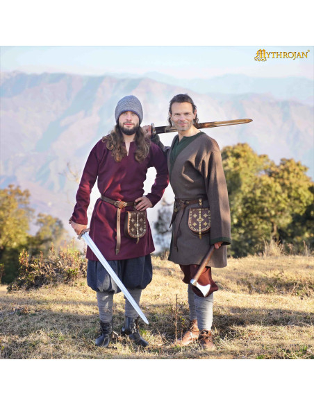 Túnica Vikinga Erik en lana granate