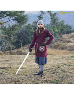 Túnica Vikinga Erik en lana granate 2