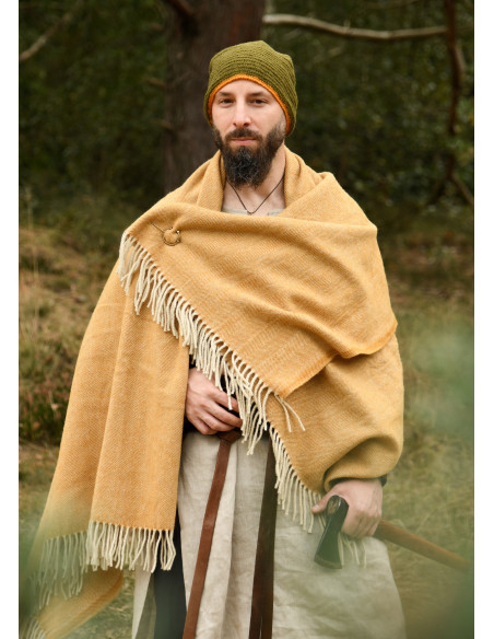 Wollmütze Häkelarbeit, grün-gelb