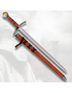 Espada medieval infantil con vaina marrón (59,2 cm.)