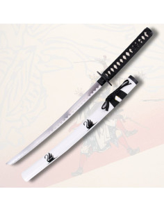 Dekoratives Wakizashi mit weißem Griff und dekoriertem...