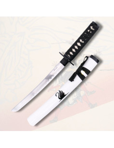 Tanto decorativo vaina blanca decorada Cisne (82 cm.)