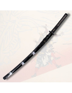 Functionele katana met zwarte, versierde schede Zwaan... 2